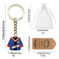 Enamel Graduation Gown Diploma Keychain Red or Blue view 2