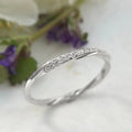 Gold Silver Twisted Thin CZ Band Finger Ring Sizes 6-10 view 3