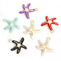 Enamel-Look Gold Silver Starfish Alloy Charms in 12 Styles view 3