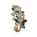 Rhinestone Teardrop Crystal Leaf Branch Brooch Three Colors view 2