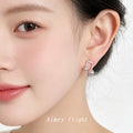 Rose Gold Musical Note Stud Earrings Crystal Pearl view 2