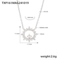 Sunburst Zircon Pendant Necklace Bracelet With Flat Side Chain view 11