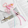 Ribbon Bow and Heart Charm Bag Clip with Lace Tassel view 7