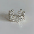 Openwork Flower Open Rings Clear Accents Gold Silver view 4