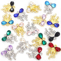 Crystal Ribbon Tassel Metal Jewelry Charms, 16 Colorways view 5