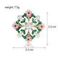 Flower Openwork Enamel Pearl Look Metal Brooch Pin view 2