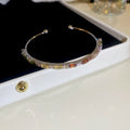 Six Mixed Color Crystal Cuffs And Plain Bar Chain Bracelet Designs view 10