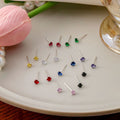 Thirteen Color and Size Mini Round Faceted Stud Earrings view 3