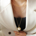 Gold Flat Diamond Link Chain Necklace and Bracelet Set view 4