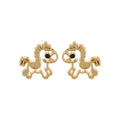Gold and Silver Tone Open Rocking Horse Stud Earrings view 5