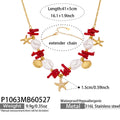 Gold 316L Stainless Ocean Charm Pearl Layered Necklace Two Styles view 6