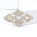 Crystal Marquise Oval Brooch Gold or Silver Court Style view 3