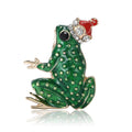 Enamel Frog Prince Brooch With Polished Metal And Sculpted Decorative Details view 5