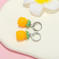 Silver Tone Miniature Fruit Huggie Drop Earrings in Thirteen Designs view 6