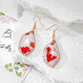 Wire Wrapped Diamond Dried Flower Resin Earrings 4 Styles view 2