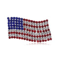 Waving American Flag Crystal Brooch in Two Silhouettes view 5
