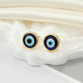 Gold and Silver Tone Glitter Eyeball Round Stud Earrings view 8