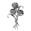Vintage Tone Crystal Rose Bouquet Brooch in Two Finishes view 2