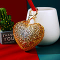 Double-Sided Jeweled Heart Keychains in Fuchsia Blue Yellow and Assorted Colors view 8