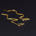 Silver and Gold Tone Diamond Shape Threader Earrings view 2