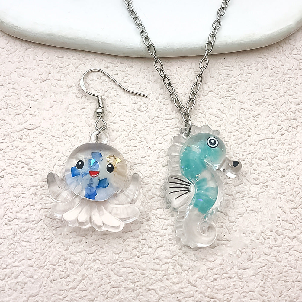 Acrylic Luminous Blue Manta Ray Fish Charm Pendant for DIY Keychain Earrings Hair Tie