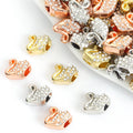 Crystal Swan Large Hole Beads in Three Metal Tones view 1