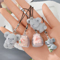 Flocked Koala and Hedgehog Phone Strap Charms 12 Styles view 2