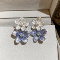 Purple and Silver Drop Stud Earrings in Two Designs view 7