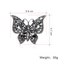 Gold Tone Silver Tone Butterfly Crystal Two Designs Metal Brooch Pin view 2