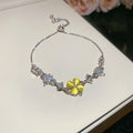 Silver Adjustable Clover Cat Eye Flower Bracelets Six Colors view 8