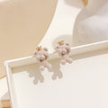 Beige Fuzzy Crown Teddy Bear Novelty Small Stud Earrings view 6