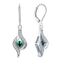 Silver Tone Spiral Drop Earrings with Ten Crystal Colors view 10