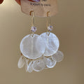 Translucent Disc Cluster Hook Earrings In Three Colors view 7