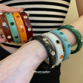 Acrylic Rhinestone Stud Bangles Marbled Colors Six Styles view 3