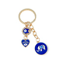 Evil Eye Charm Cluster Keychain with Elephant and Heart Charms view 5