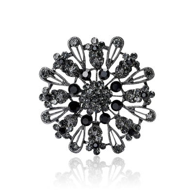 Crystal Sunburst brooch shown in front product view