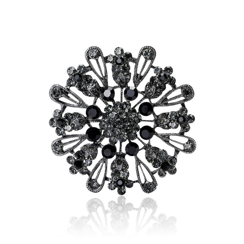 Crystal Sunburst brooch shown in front product view