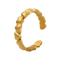 Gold Open Adjustable Heart Link Band Ring US Size 7 view 5