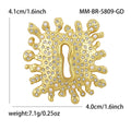 Rhinestone Splash Keyhole Brooch with Faceted Stones view 5