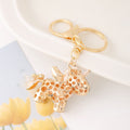 Rhinestone Winged Unicorn Keychain Gold Clasp Blue White view 4
