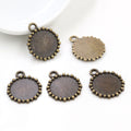 Small Scalloped Round Pendant Bezels in Three Finishes view 4