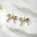 Gold Bow Dried Flower Resin Drop Earrings Twelve Styles view 8