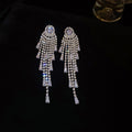 Crystal Chain Tassel Earring Collection with Sparkling Stone Details view 6
