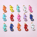 Tiny Enamel Seahorse Metal Charms in Ten Color Options view 1