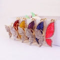 Rhinestone Butterfly Keychain With Colorful Wings And Gold-Tone Metal view 11