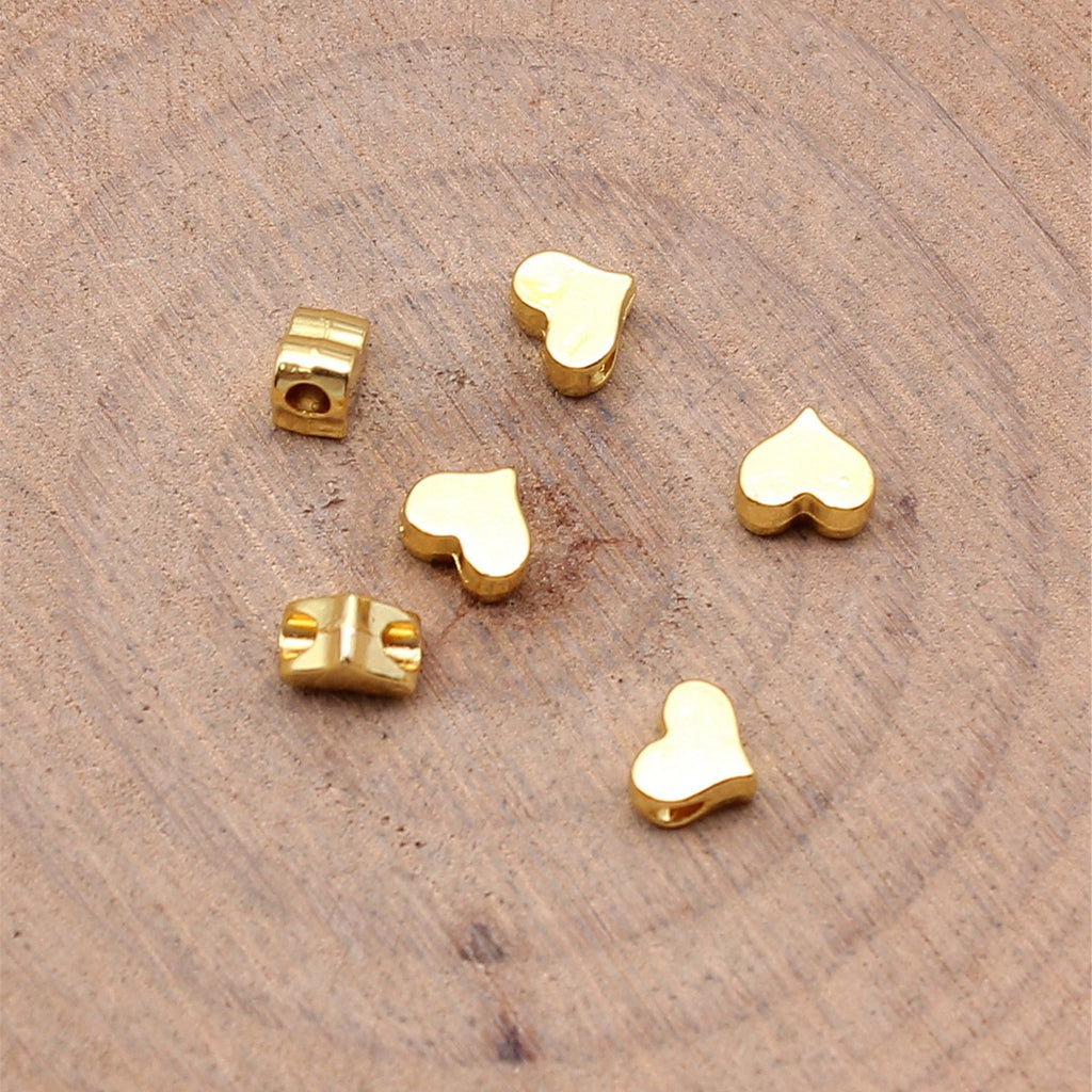 4.4x5.2x2.9mm 0.2g Multi-Color Zinc Alloy Heart Small Hole Spacer Beads for DIY Bracelet Jewelry Making