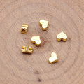 Tiny Heart Spacer Beads in Three Bright Metal Tone Finishes view 2