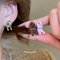 Dog Shaped Front and Back Stud Earrings in Two Colors view 2