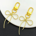 Gold and Silver Rope Bow Metal Clasp Keychain Design Set view 3