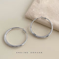 Silver Tone Smooth Round Hoop Earrings In Three Graduated Sizes view 4